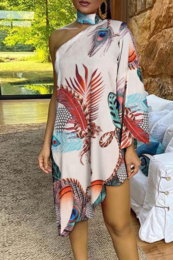 Cool Head Print Baggy Halter Dress