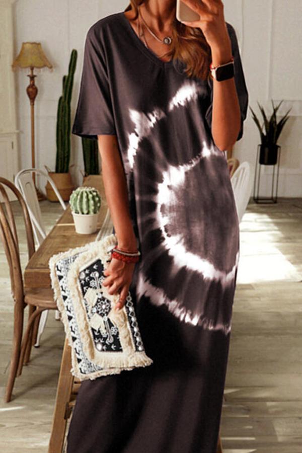 Stylish Tie Dye Long Dress