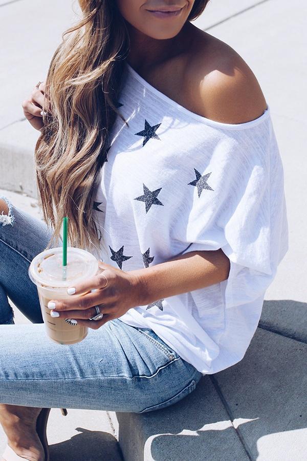 Basics Essential Star Light Knotted Tee