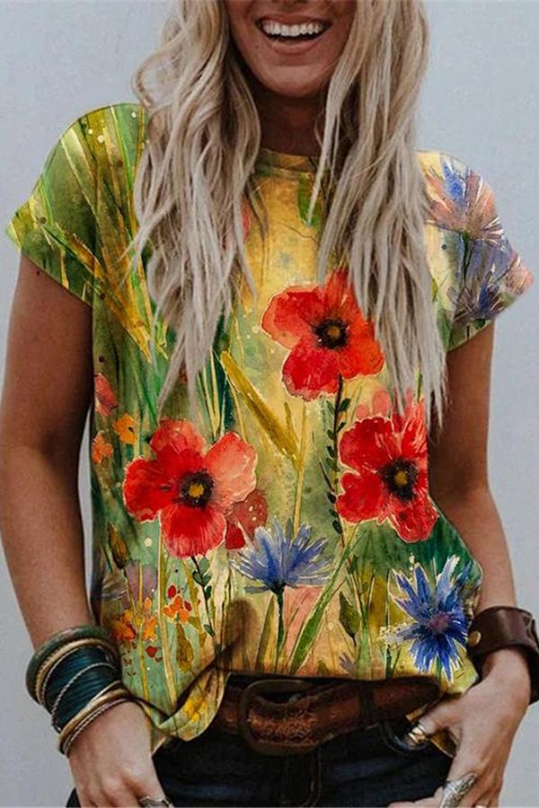 Stylish Painting Print Baggy Shirt