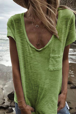 Casual Solid Color Big Collar Baggy Shirt