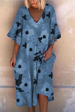 Smart Cows Clouds Print Baggy Dress