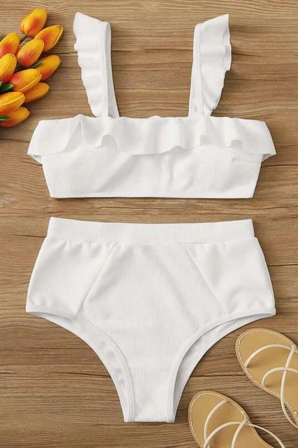 High Waist Ruffled Bikini Set