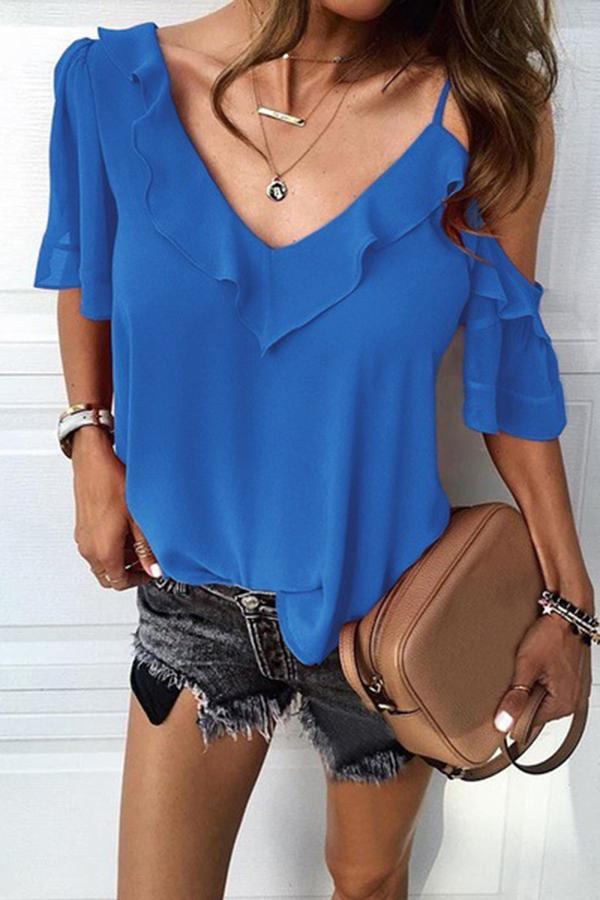 Irregular Ruffled Sling T-shirt