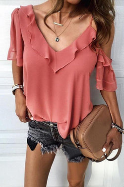 Irregular Ruffled Sling T-shirt