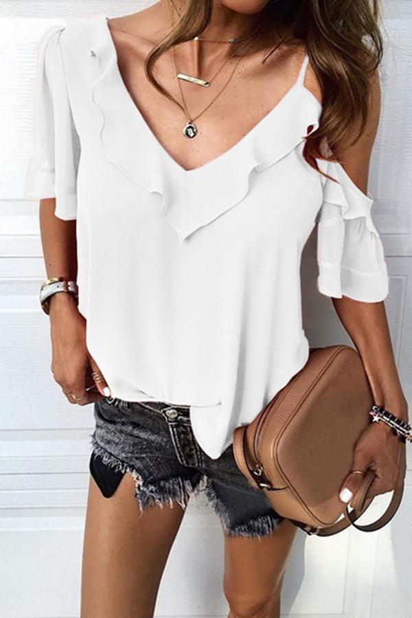 Irregular Ruffled Sling T-shirt