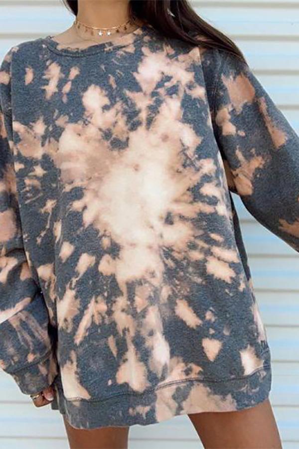 Tie-dye Print Long-sleeved T-shirt