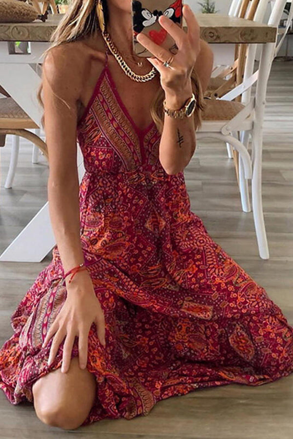 Bohemian Holiday Printed Dress