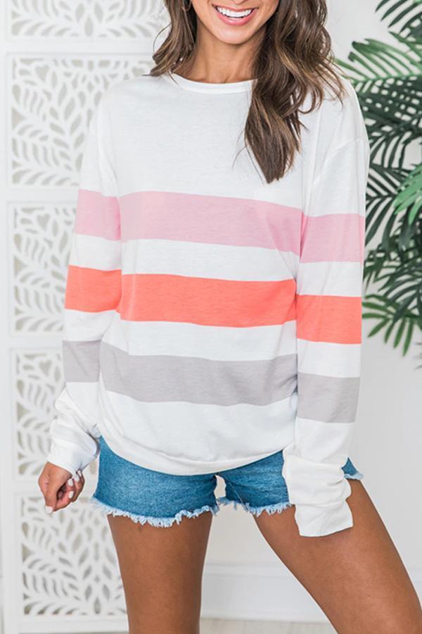 Colorful Striped Sweet Blouse