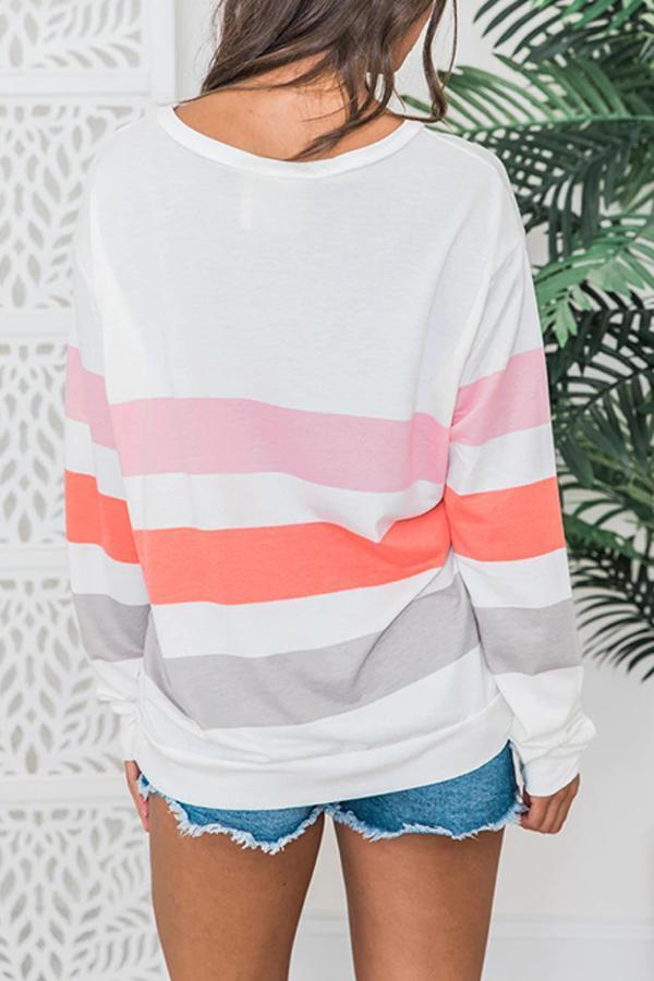 Colorful Striped Sweet Blouse