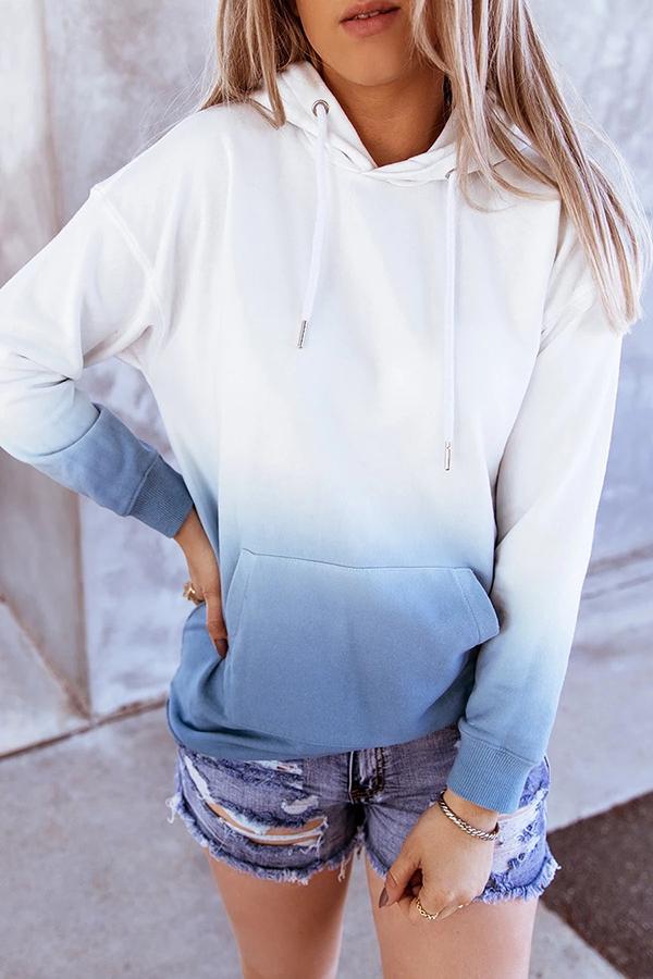 Gradient Hooded Long Sleeve Sweatshirt