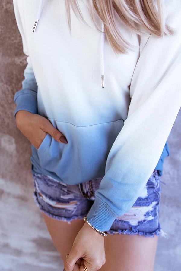 Gradient Hooded Long Sleeve Sweatshirt