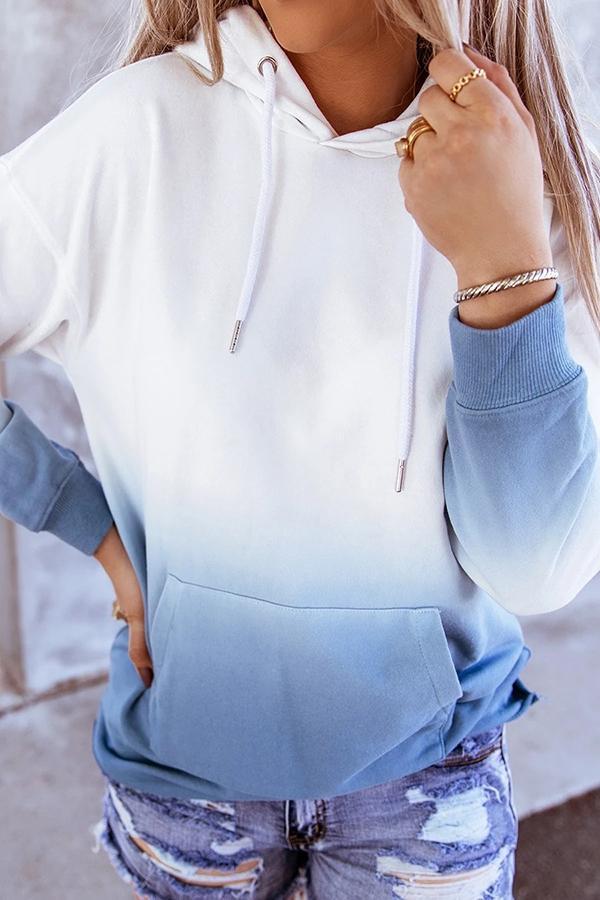 Gradient Hooded Long Sleeve Sweatshirt