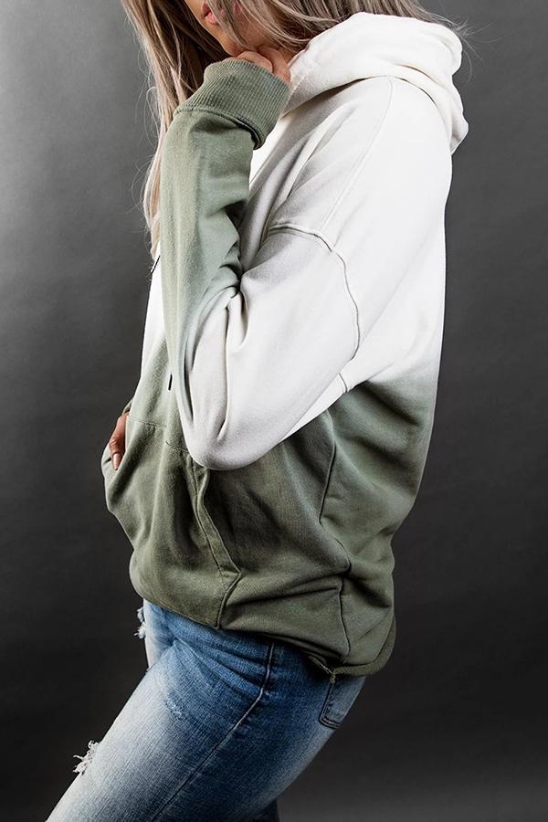 Gradient Hooded Long Sleeve Sweatshirt