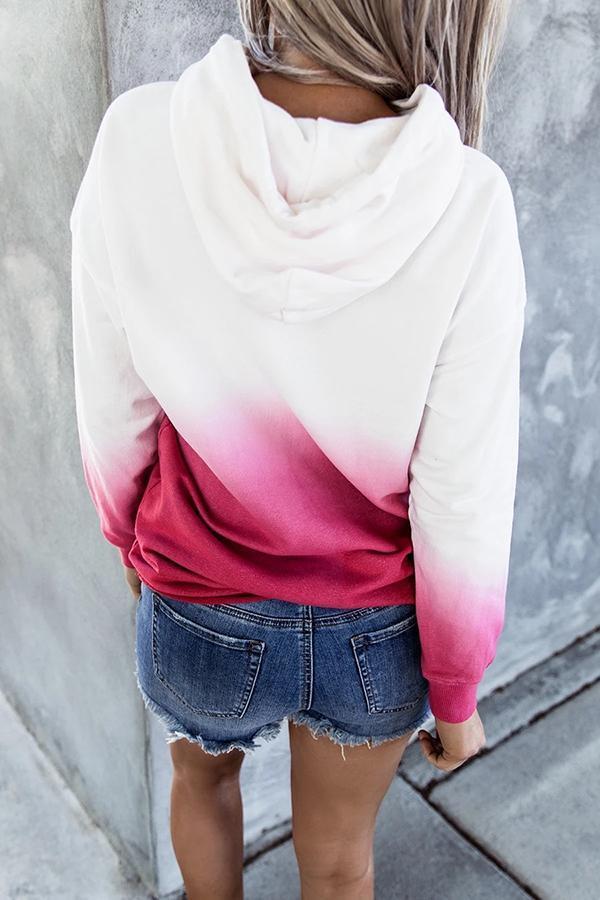 Gradient Hooded Long Sleeve Sweatshirt