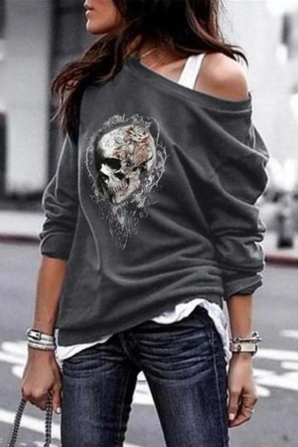 Graphic Print Long-sleeved Sweatshirt