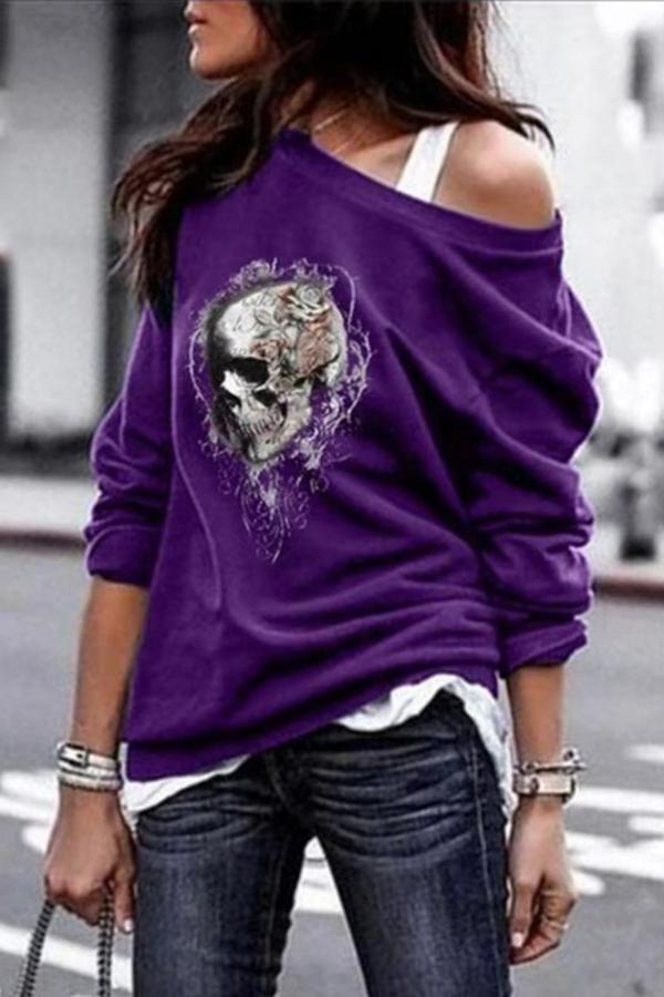 Graphic Print Long-sleeved Sweatshirt