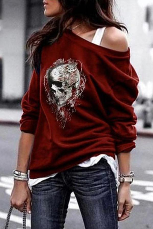 Graphic Print Long-sleeved Sweatshirt