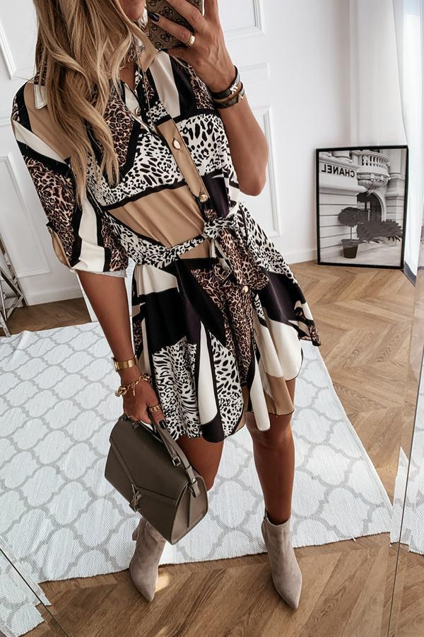 Leopard Print Shirt Dress