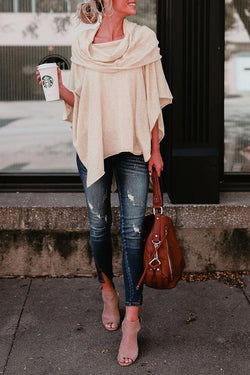 Irregular Solid Color Blouse £¨Two Ways To Wear£©