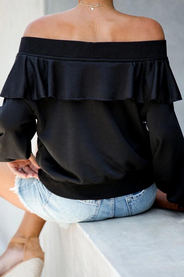 Lantern Sleeve Off Shoulder Lace Blouse