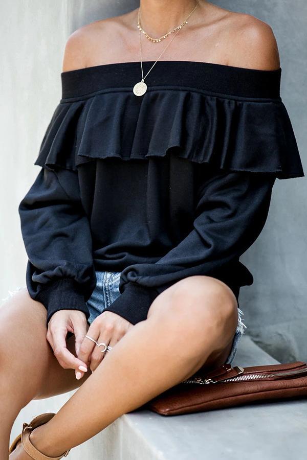 Lantern Sleeve Off Shoulder Lace Blouse