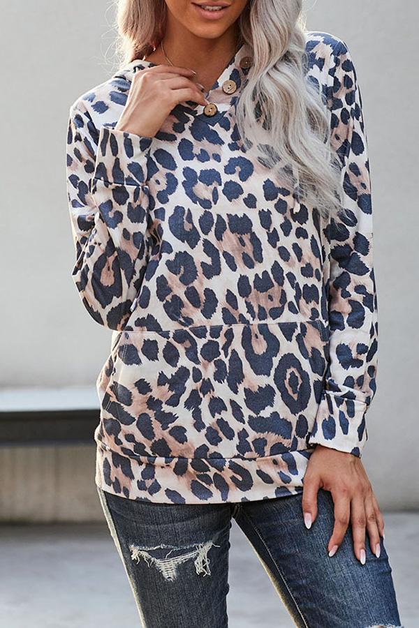 Pattern Hood Long Sleeve Sweatshirt