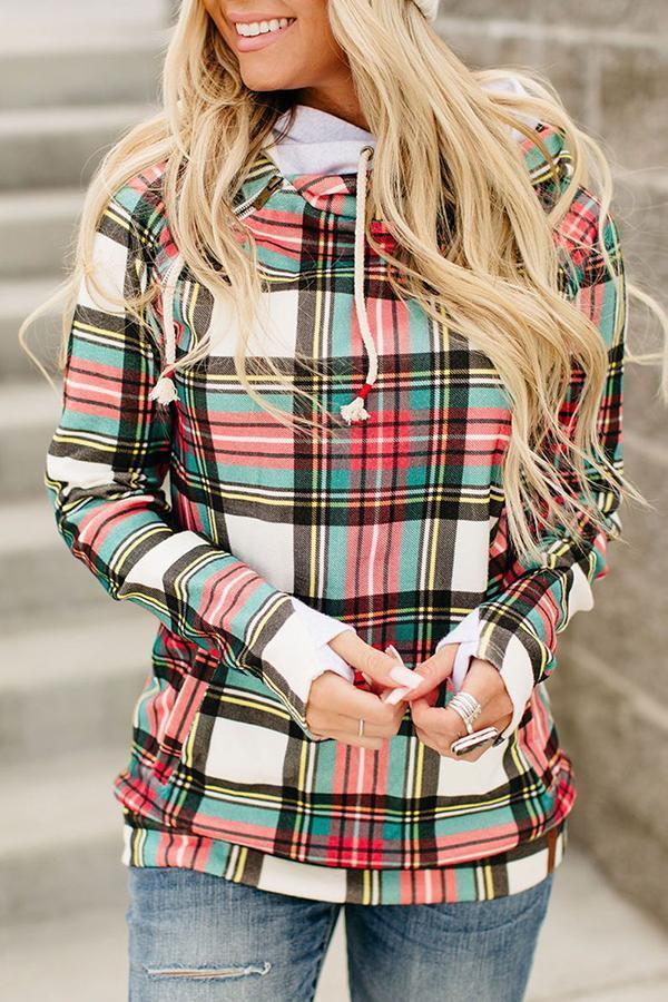 Casual Tartan Tailored Sweatshirt