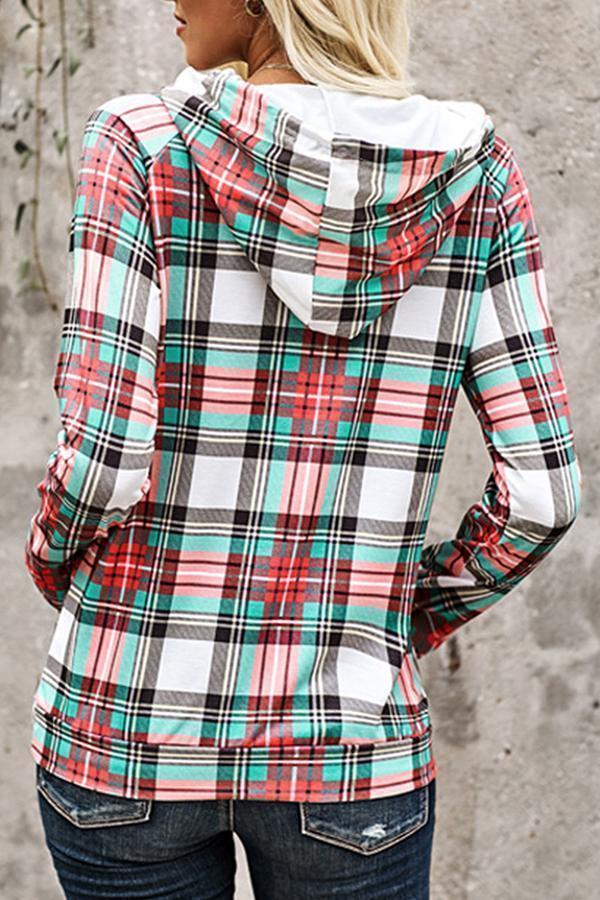 Casual Tartan Tailored Sweatshirt