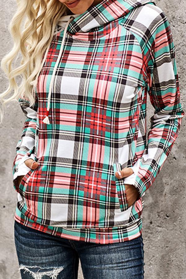 Casual Tartan Tailored Sweatshirt