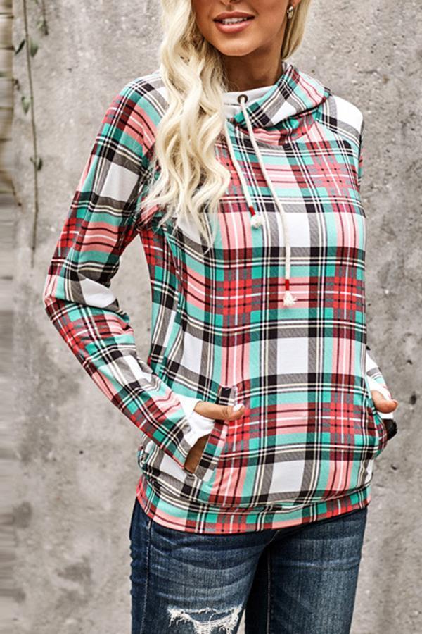 Casual Tartan Tailored Sweatshirt