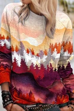 Colorful Patchwork Round Neck Blouse