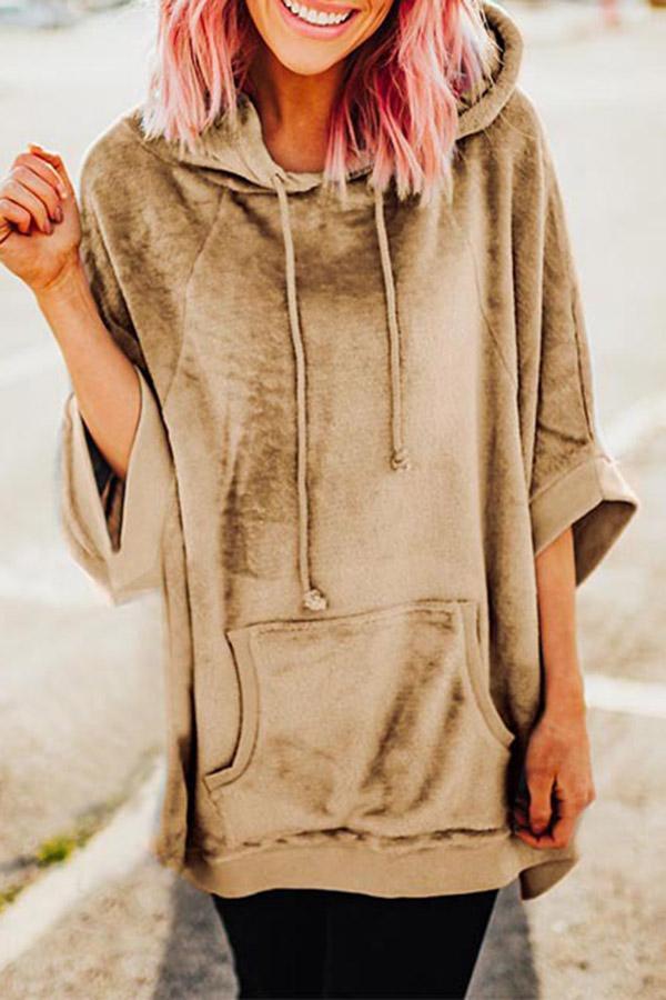 Cozy Solid Color Hooded Sweatshirt