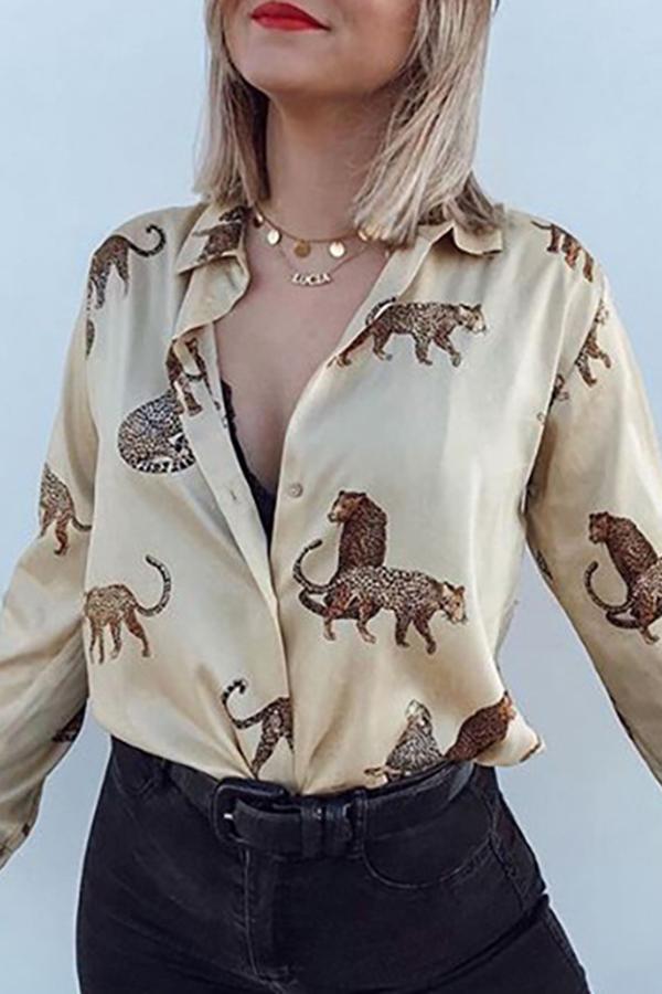 Animal Print Long Sleeve Shirt