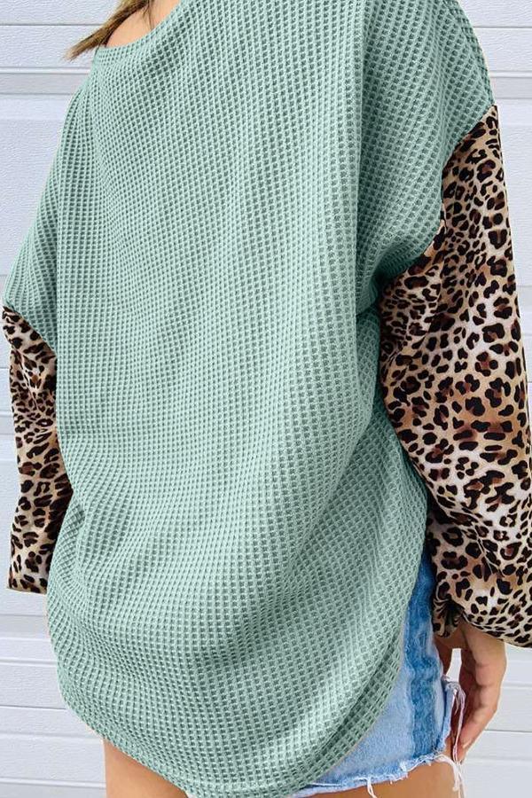 Leopard Print Long Sleeve Sweater