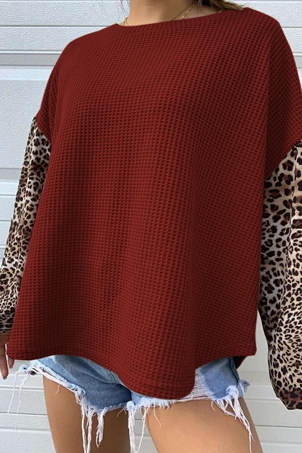 Leopard Print Long Sleeve Sweater