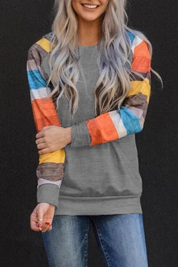 Striped Round Neck Long Sleeve T-Shirt