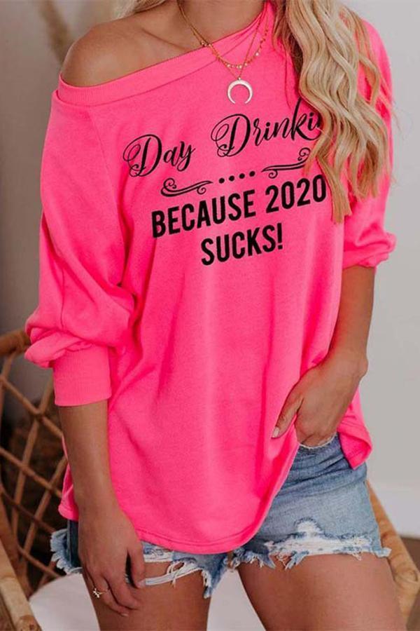 Long Sleeve Slogan Round Neck Sweatshirt