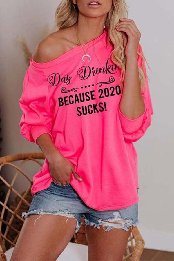 Long Sleeve Slogan Round Neck Sweatshirt