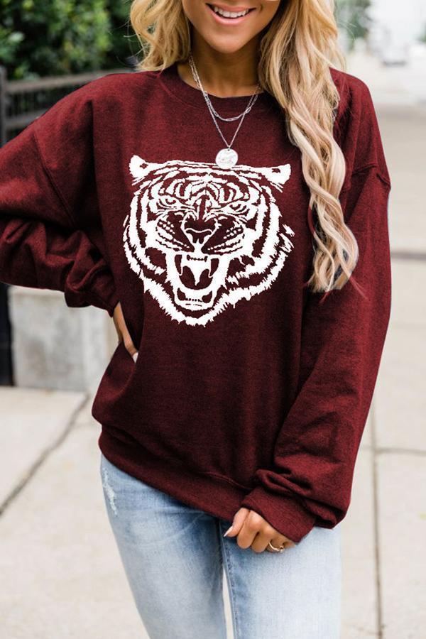 rocojoys Long Sleeve Graphic Print Round Neck Sweatshirt