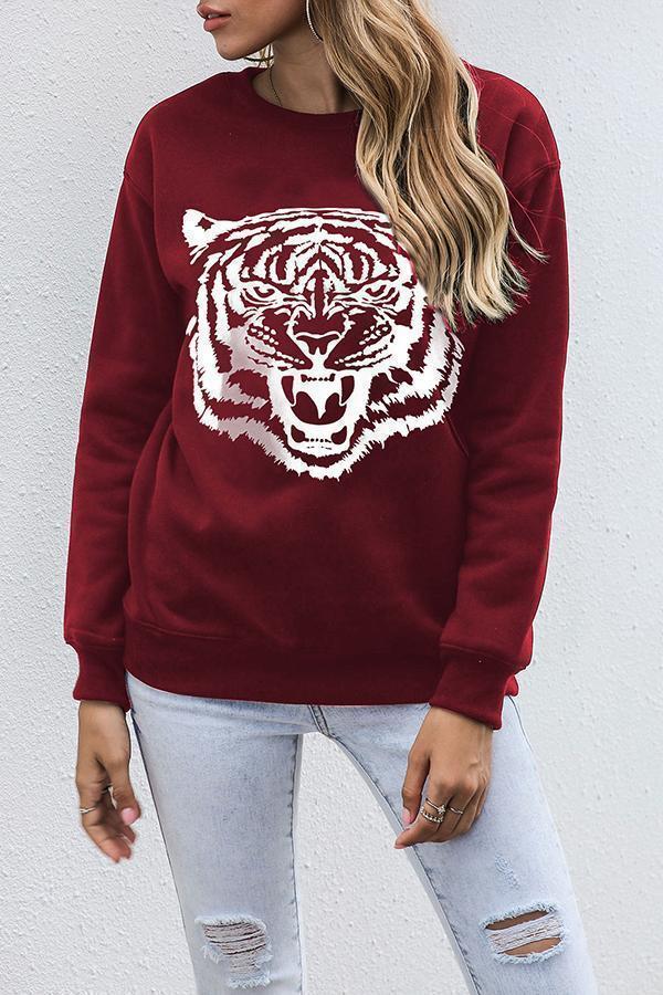 rocojoys Long Sleeve Graphic Print Round Neck Sweatshirt