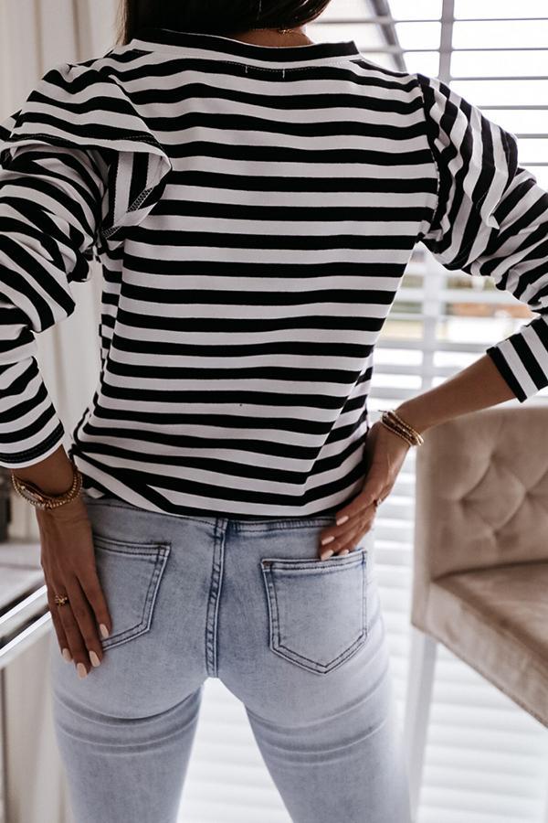 Ruffles Striped Sweet Blouse