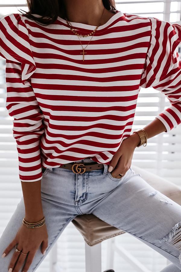 Ruffles Striped Sweet Blouse