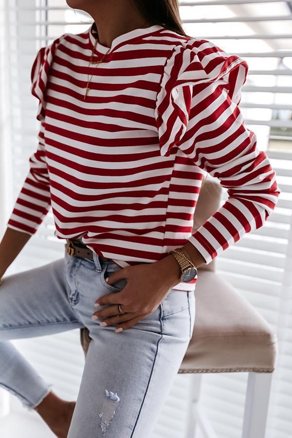 Ruffles Striped Sweet Blouse