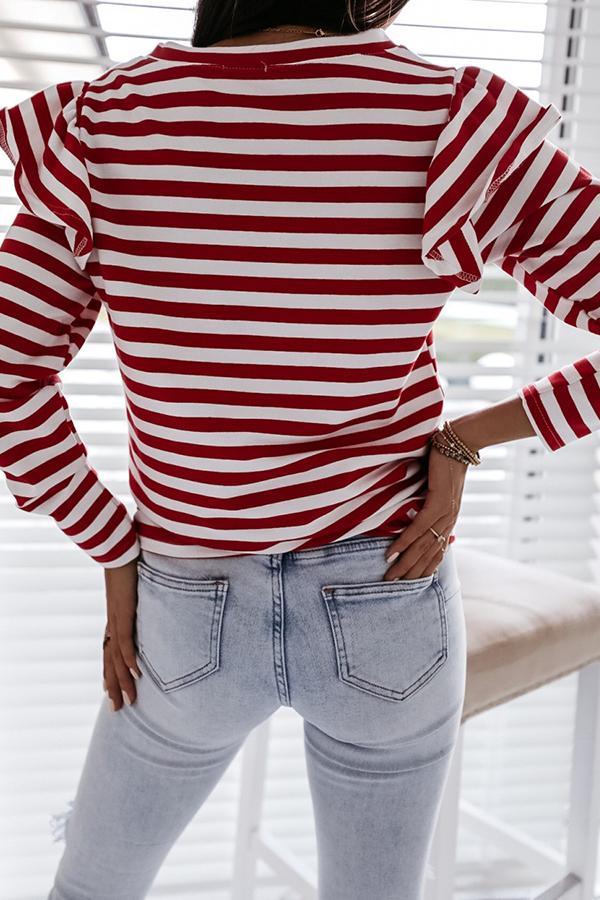 Ruffles Striped Sweet Blouse