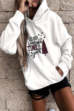 Sporty Plain Casual Wear Hooded Sweatshirt