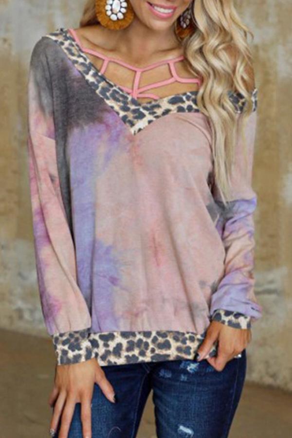 Modern Tie Dye V Neck Sweatshirt