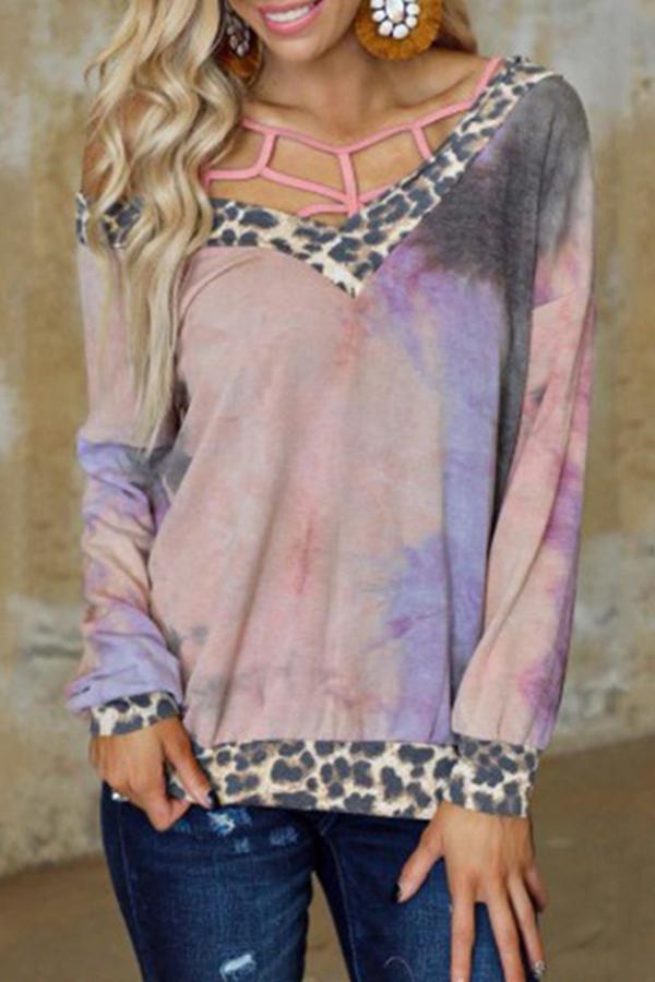 Modern Tie Dye V Neck Sweatshirt