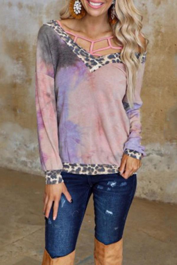 Modern Tie Dye V Neck Sweatshirt