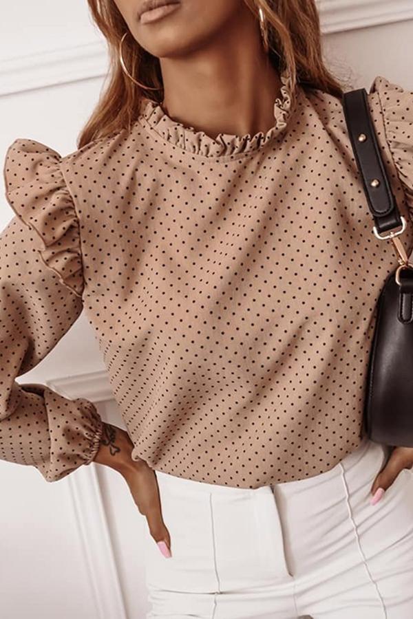 Elegant Polka Dot Tailored Shirt